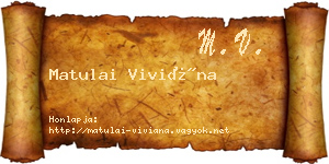 Matulai Viviána névjegykártya